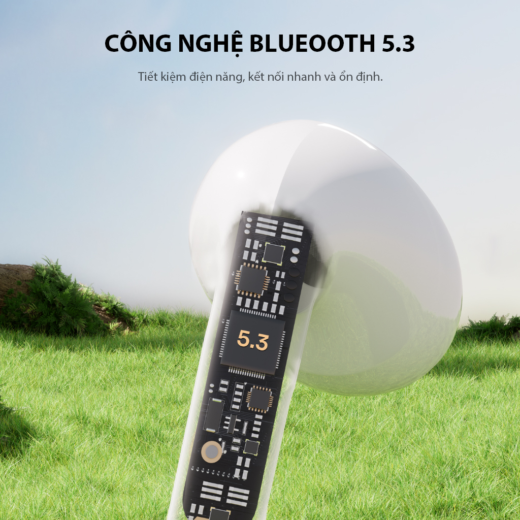 Tai Nghe Bluetooth ROBOT Flybuds T20 Dark Blue, TWS Playtime 25H, Chống Nước IPX4 - Hàng Chính Hãng