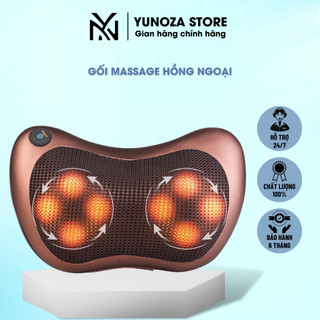 Gối massage cổ vai gáy hồng ngoại 8 bi cao cấp , máy massage vai gáy tại nhà giúp thư giãn khí huyết 2023