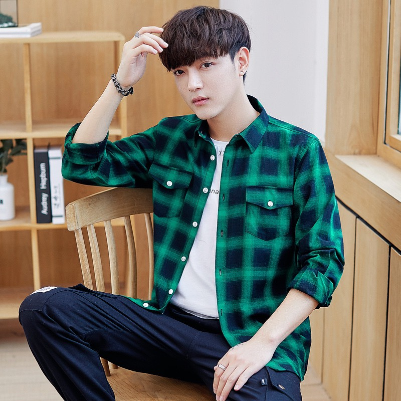 Áo Sơ Mi Nam Dài tay Kẻ Sọc Caro Phong Cách Unisex Sơ Mi Thời Trang BN FASHION Kiểu Dáng Hàn Quốc Thấm Hút Mồ Hôi.