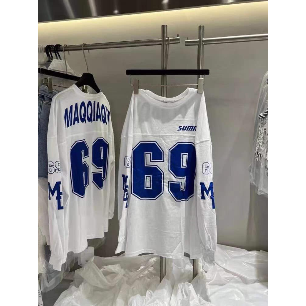 Áo thun giấy in chữ số 2 mặt dài tay 69