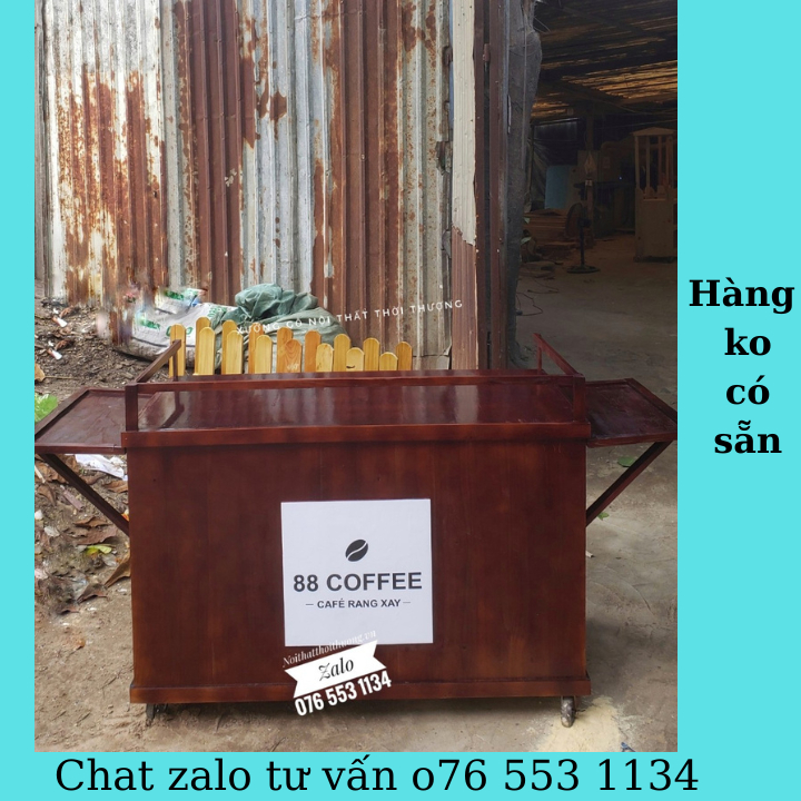 Quầy Cafe Take Away Bằng Gỗ Thiết Kế Logo Đẹp Quận 9, HCM
