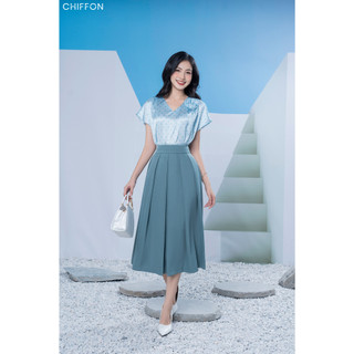 Chân váy xòe xếp ly Chiffon