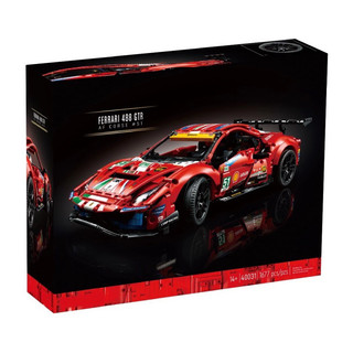 Mô hình lắp ráp siêu xe Ferrari 488 GTE techinc 42125 / 19019 ( Xếp hình siêu xe Ferrari 488GTR 1677 Mảnh )