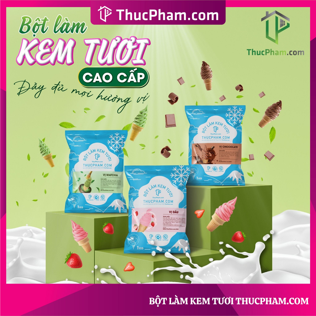 100G Bột Làm Kem Tươi ThucPham.com - 30 Vị Cao Câp - Nguyên Liệu Nhập Khẩu Trong & Ngoài Nước-Chứng Nhận ISO 22000:2018
