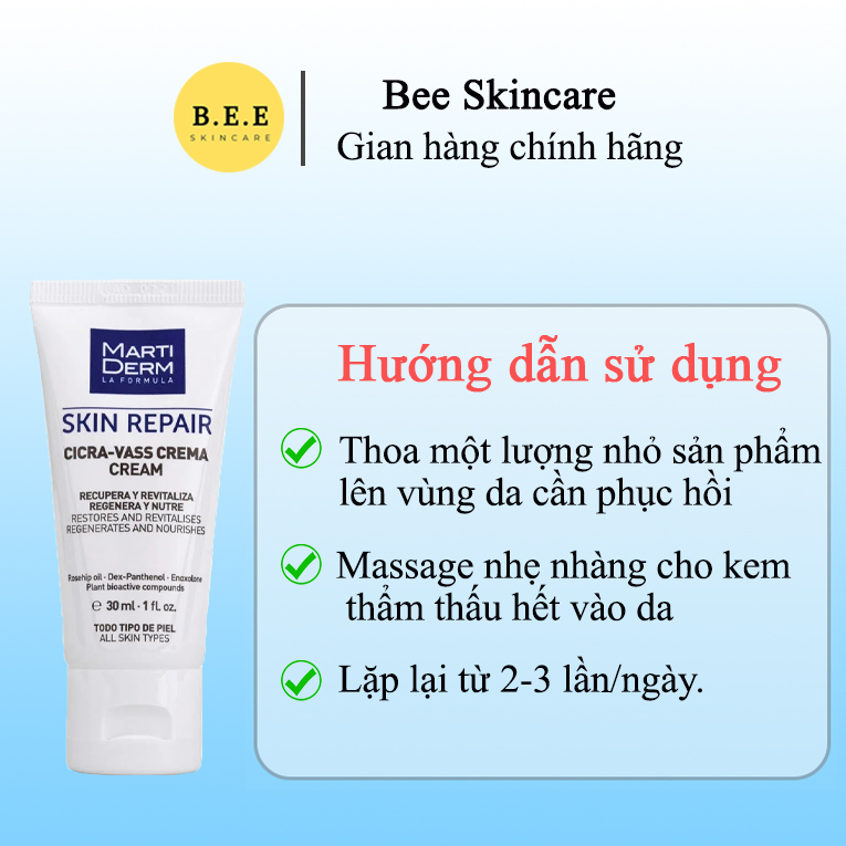 Kem Dưỡng Martiderm Skin Repair Phục Hồi, Tái Tạo Da Nhạy Cảm, Bee Skincare