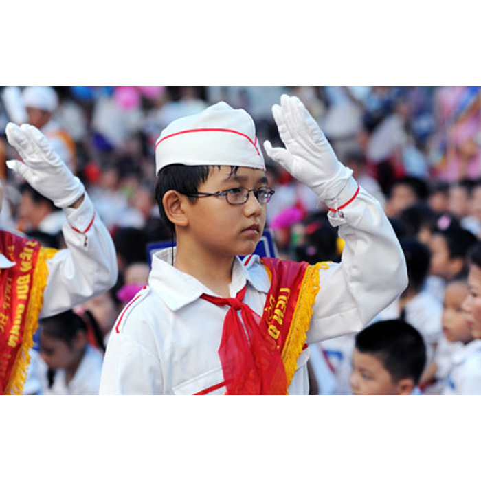 Mũ Cano học sinh/ Mũ Cano đội viên/Măng non vải kaki trắng