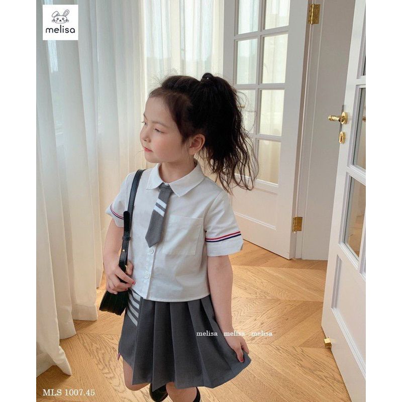 Set Bé Gái Áo Sơ Mi Kèm Chân Váy MLS