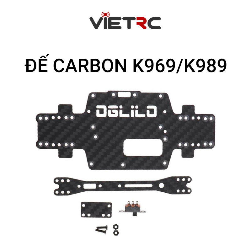 Đế (chassis) carbon xe điều khiển từ xa WLtoys K969 / K989 tỉ lệ 1/28