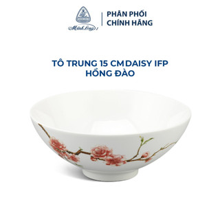 Tô trung 15 cm – daisy ifp – hồng đào - gốm sứ cao cấp minh long i