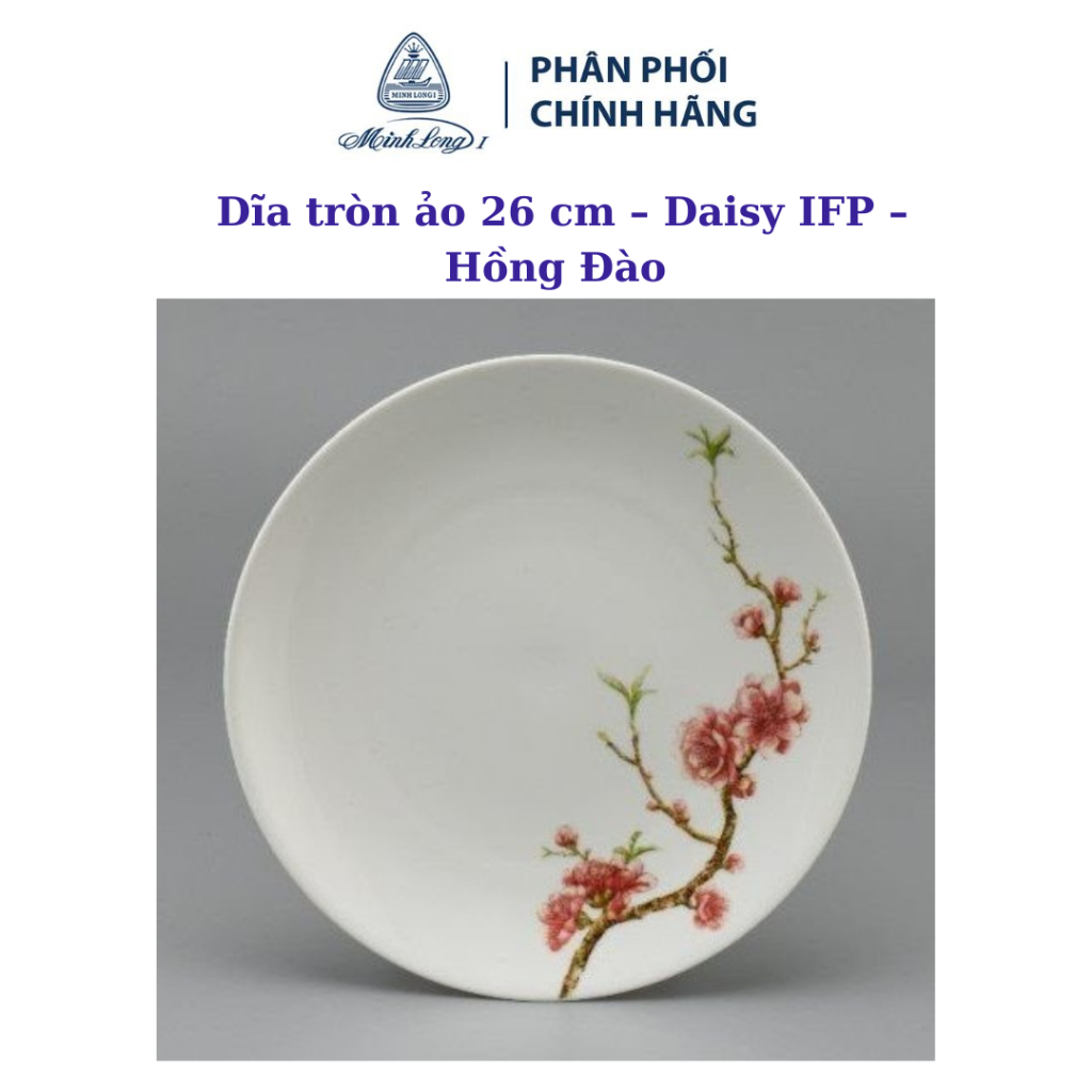 Dĩa tròn ảo 26 cm – Daisy IFP – Hồng Đào - Gốm sứ cao cấp Minh Long I