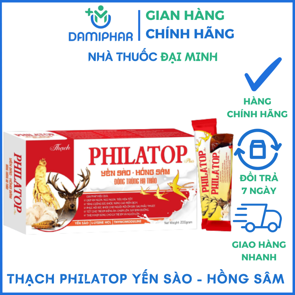 Thạch Philatop Plus Yến Sào Hồng Sâm Đông Trùng Hạ Thảo