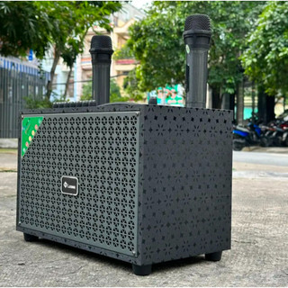  Loa karaoke bluetooth Leong âm thanh chất lượng đỉnh cao,loa không dây kèm 2 micro hát song ca nhạc hay bass chuẩn 