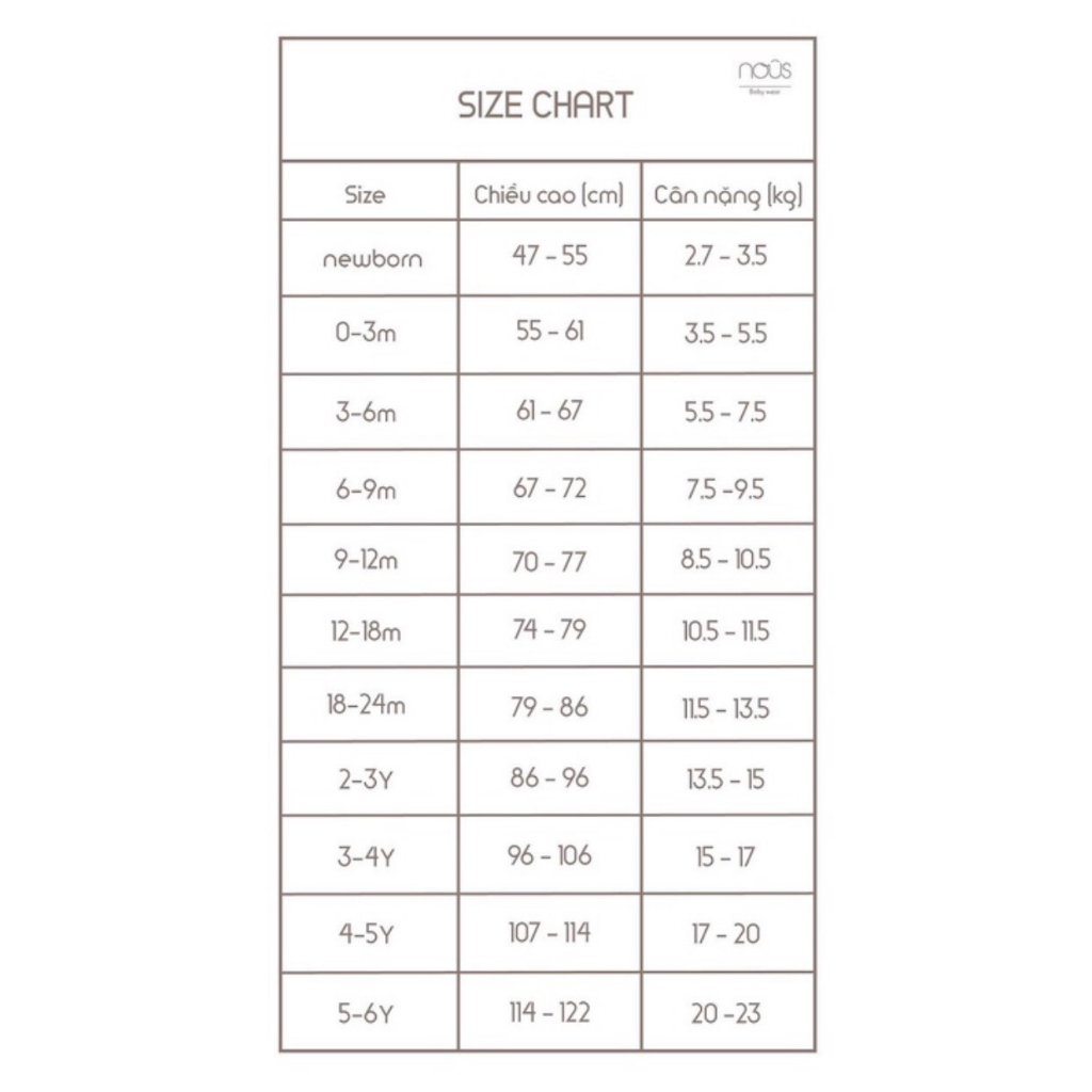 Nous - Bộ cộc tay Nous cho bé trai bé gái từ 6-9M đến 18-24M Nous