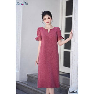 Đầm suông cổ tròn V giữa tay bèo rộng EMSPO DS4444