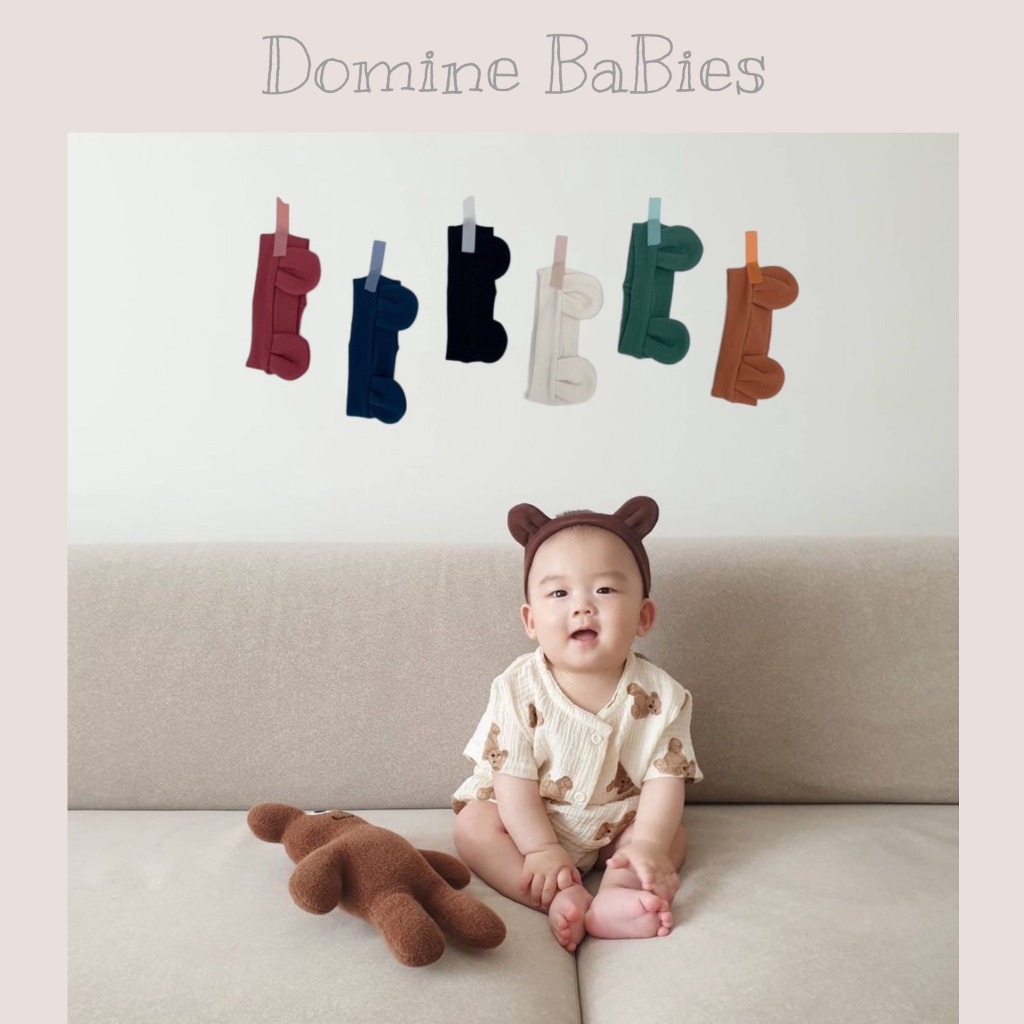 Băng đô tai gấu turban gấu thun cotton phong cách Hàn Quốc siêu đáng yêu dễ thương cho embes sơ sinh