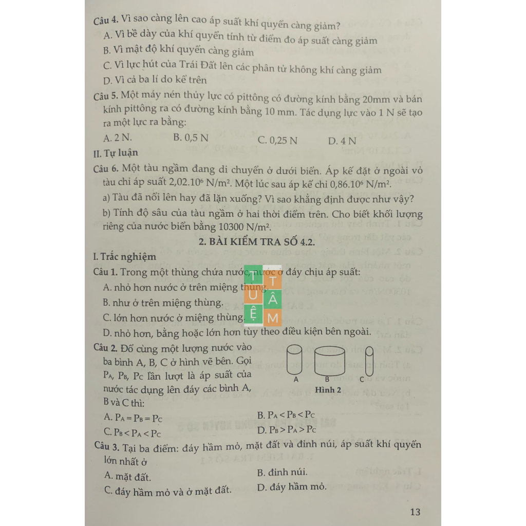 Sách - Đề kiểm tra đánh giá Vật lí 8 - Khoa học tự nhiên