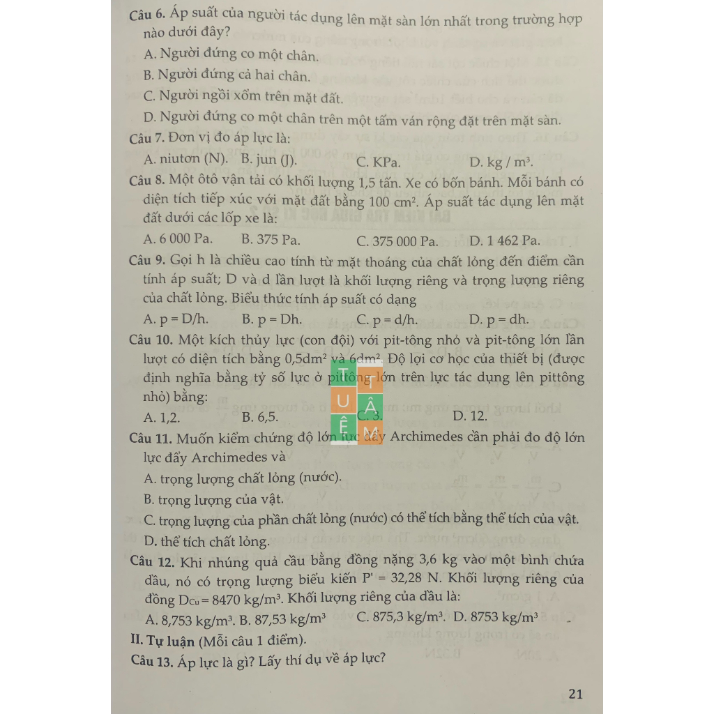 Sách - Đề kiểm tra đánh giá Vật lí 8 - Khoa học tự nhiên