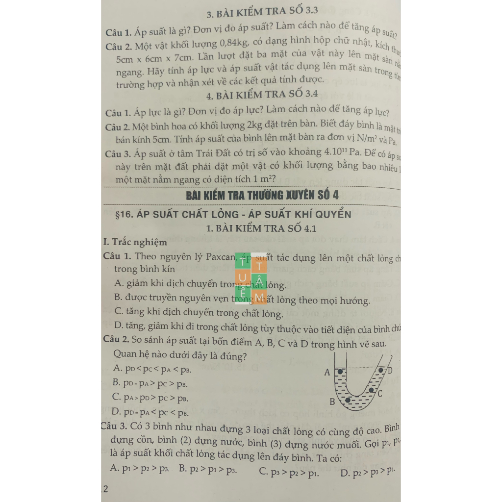 Sách - Đề kiểm tra đánh giá Vật lí 8 - Khoa học tự nhiên