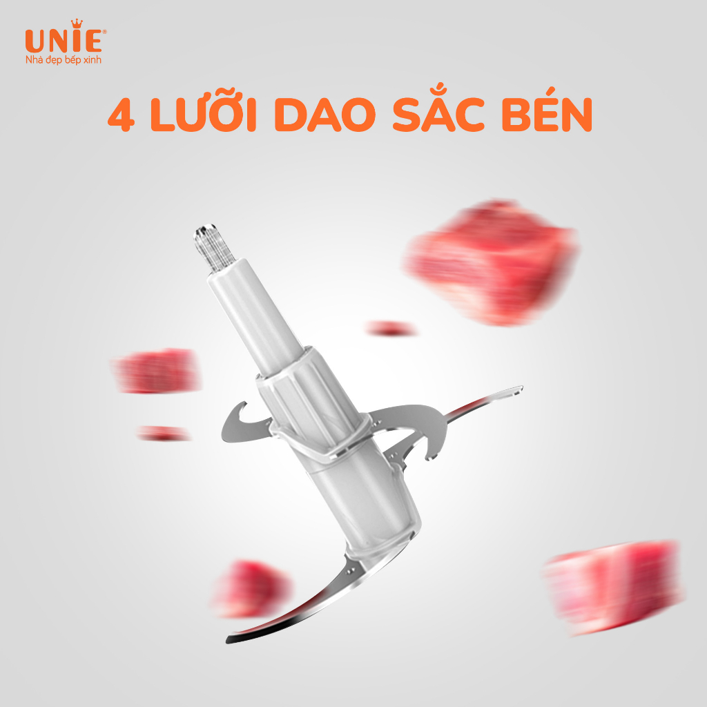 Máy Xay Thịt Unie UE226, 2 Cối inox 2.5Lit - 300W, Bảo Hành Chính Hãng 1 Năm