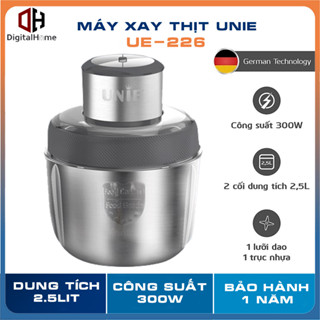 Máy Xay Thịt Unie UE226, 2 Cối inox 2.5Lit - 300W, Bảo Hành Chính Hãng 1 Năm