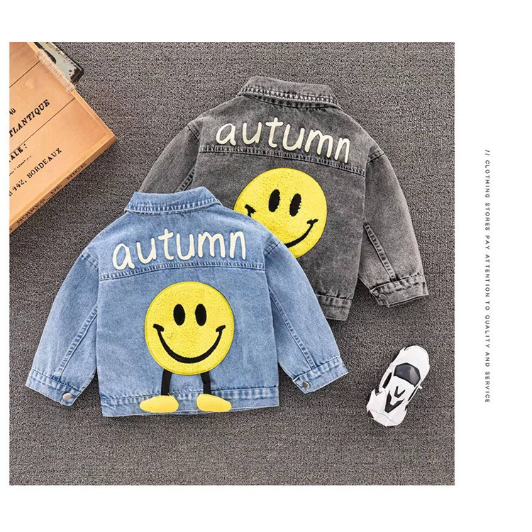 ÁO KHOÁC BÒ MẪU AUTUMN MẶT CƯỜI CHO BÉ