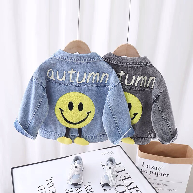 ÁO KHOÁC BÒ MẪU AUTUMN MẶT CƯỜI CHO BÉ