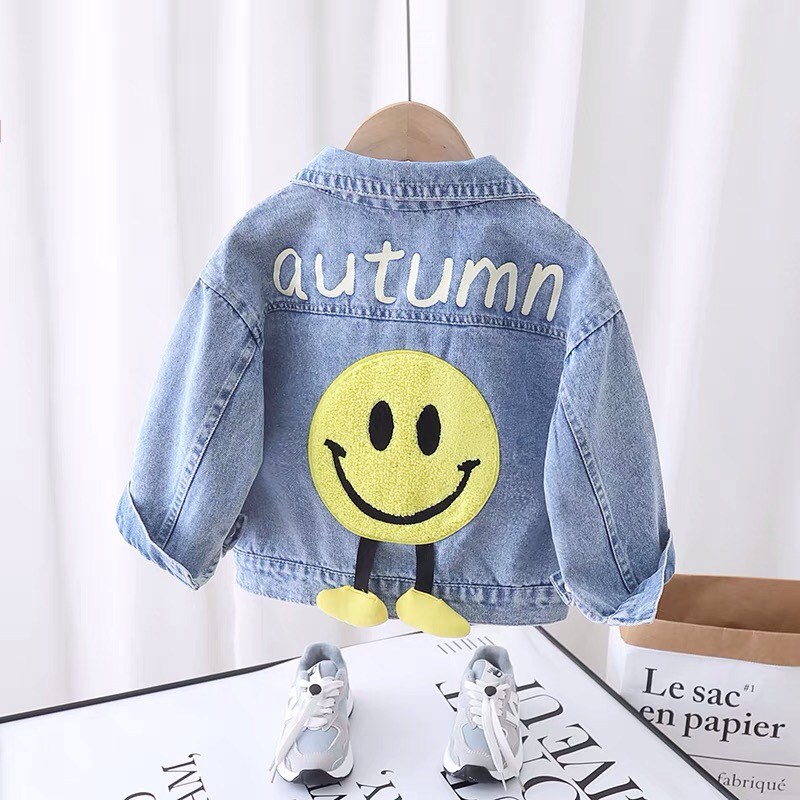 ÁO KHOÁC BÒ MẪU AUTUMN MẶT CƯỜI CHO BÉ