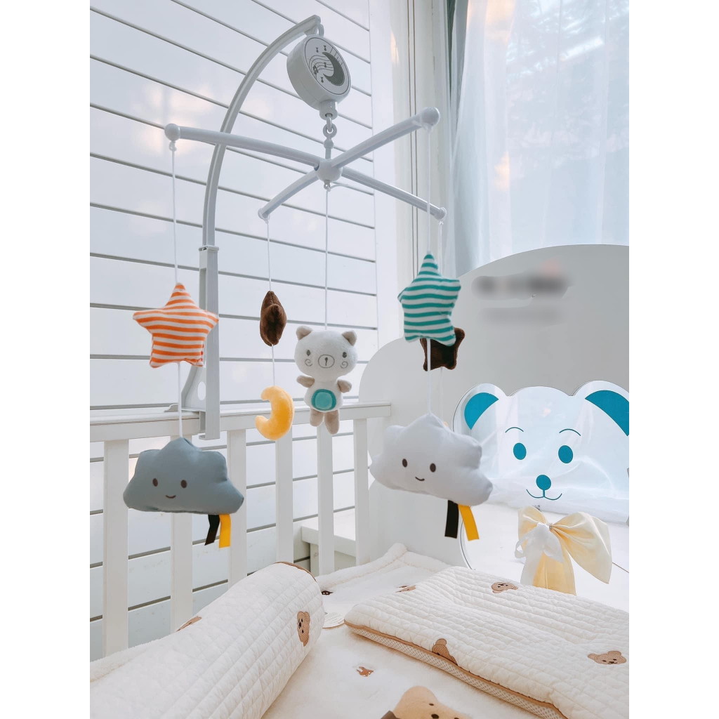 Bộ treo nôi cũi cho bé tự xoay, phát nhạc Konig Kid, hàng chính hãng