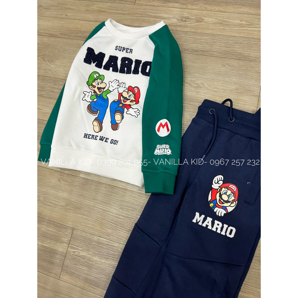 Bộ nỉ Mario dư xịn cho bé