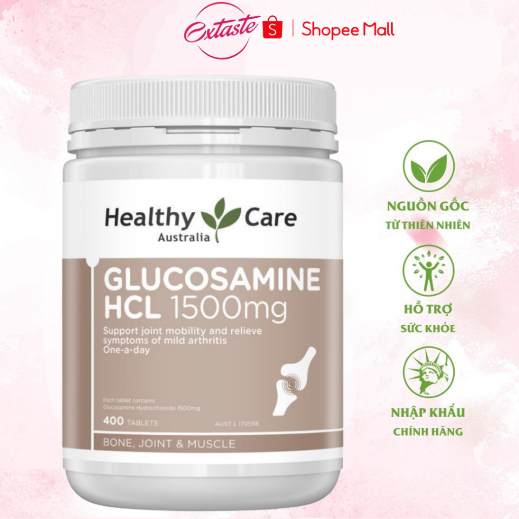 Viên uống hỗ trợ xương khớp Healthy Care Glucosamine HCL 1500mg 400 viên