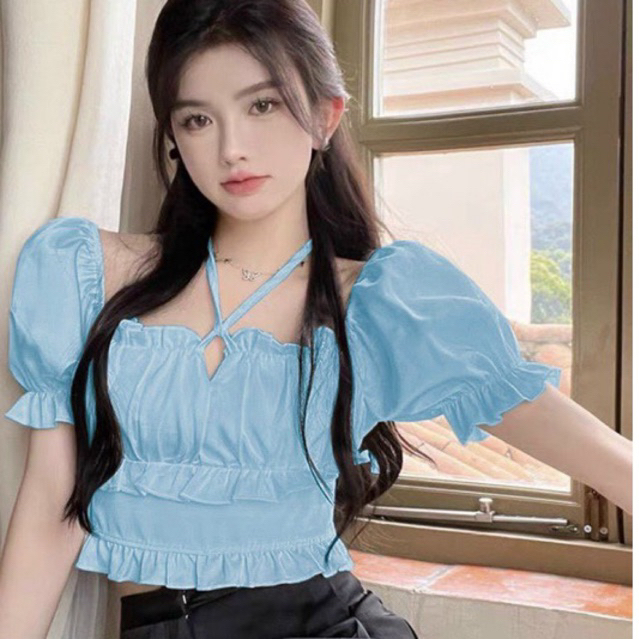 Áo kiểu cột dây bigsize  50-95kg chất lụa hàn