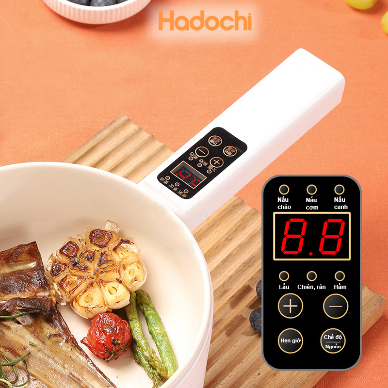 Nồi Lẩu Điện Mini - Chảo Điện Đa Năng HADOCHI Nồi Nấu Đa Năng Tự Động Bảo Hành 3 Tháng