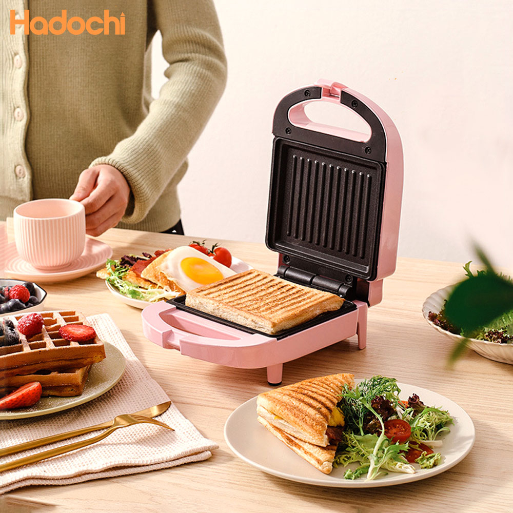 Máy Làm Bánh Sandwich công suất 650w Làm Bánh Waffle Rán Trứng, Làm Bữa Sáng Nhanh Tiện Lợi - Bảo Hành 3 Tháng