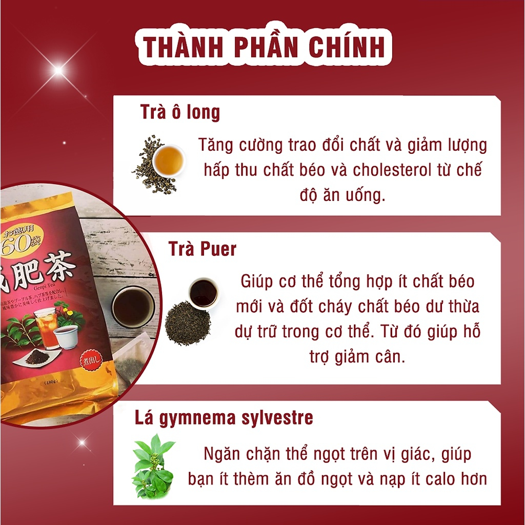 Trà Genpi Orihiro Hỗ Trợ Giảm Mỡ Thừa 60 Gói/Túi