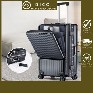 Vali kéo du lịch khung nhôm cao cấp 20icnh khóa TSA thời trang phong cách, chống va đập
