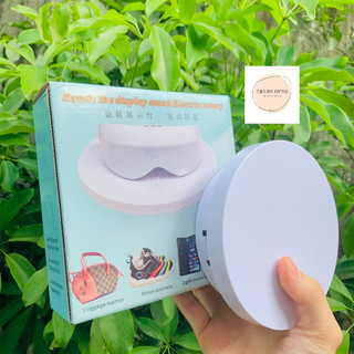 Bàn xoay 360 độ màu trắng dùng để trưng bày sản phẩm - xoay chụp sản phẩm.