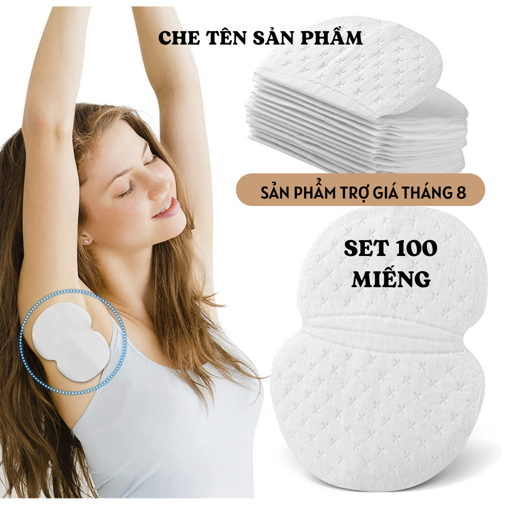 Set 100 Miếng dán chống mồ hôi nách, miếng dán ngăn mồ hôi nách siêu thâm hút cho Nam và Nữ che tên sản phẩm