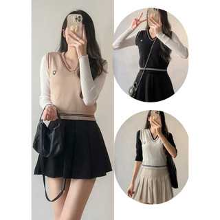 Áo len gile trơn kiểu dáng hàn quốc - retrostyle- gilea70_p6k12