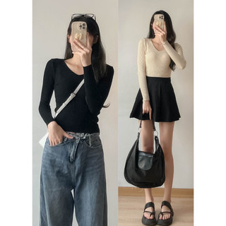 Áo len tăm cổ tim hàng quảng châu - Retrostyle - Aolencotim857_P6K12