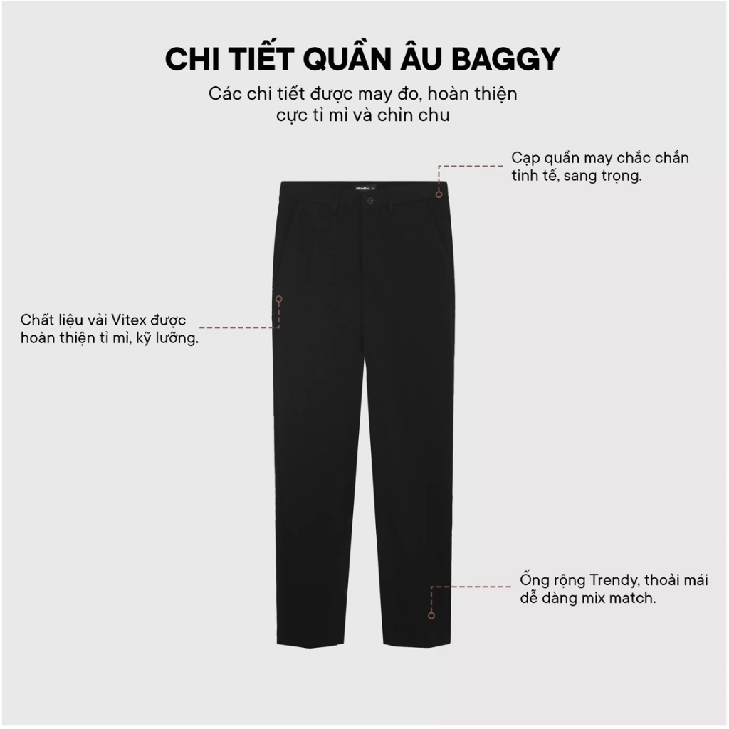 Quần âu nam baggy ống rộng vải Hàn cao cấp, co giãn phân loại tây âu Premium thời trang BAGGY -QAR