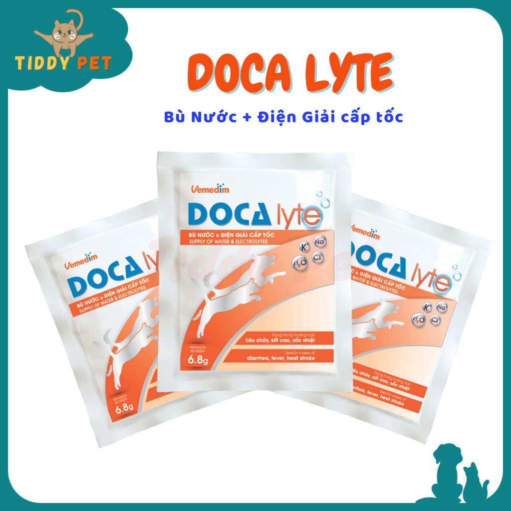 DOCA LYTE Vemedim Bù Nước và Điện Giải Cấp Tốc Cho Chó Mèo Mùa Nắng Nóng