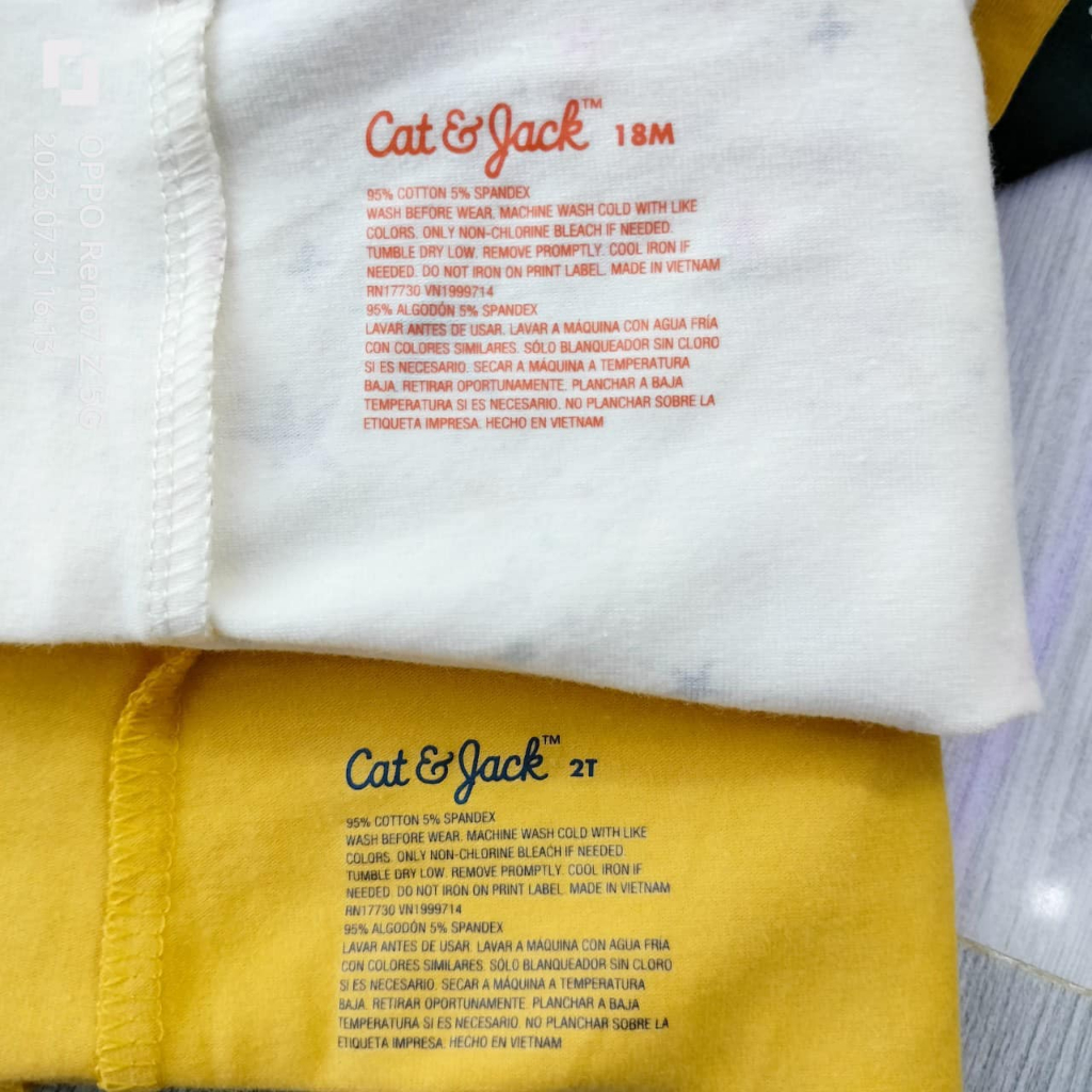 Sét 4 quần leging bé gái cat&jack size bé 1-8y