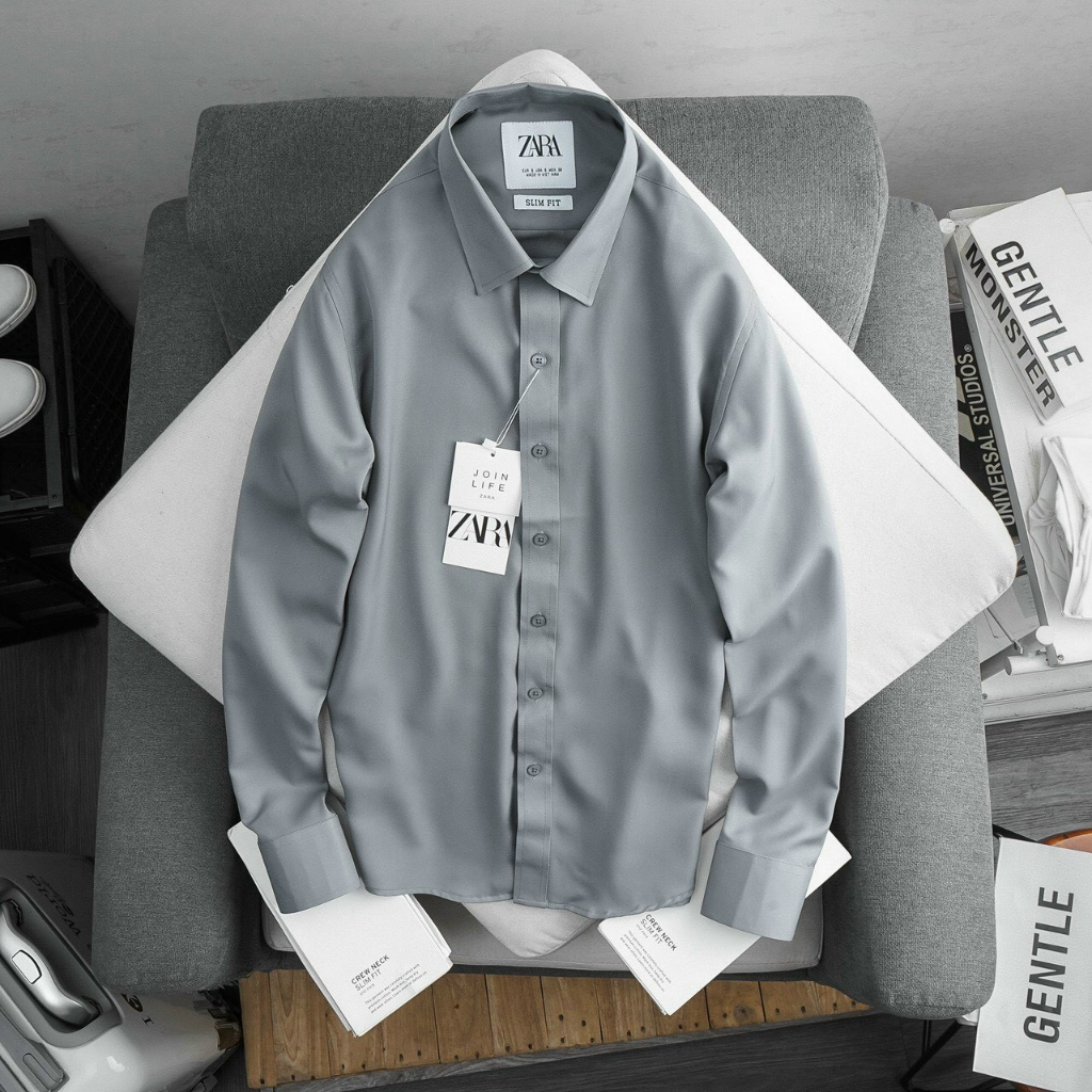 Áo sơ mi nam dài tay ZARA  chất vải cotton mát mịn ít nhăn