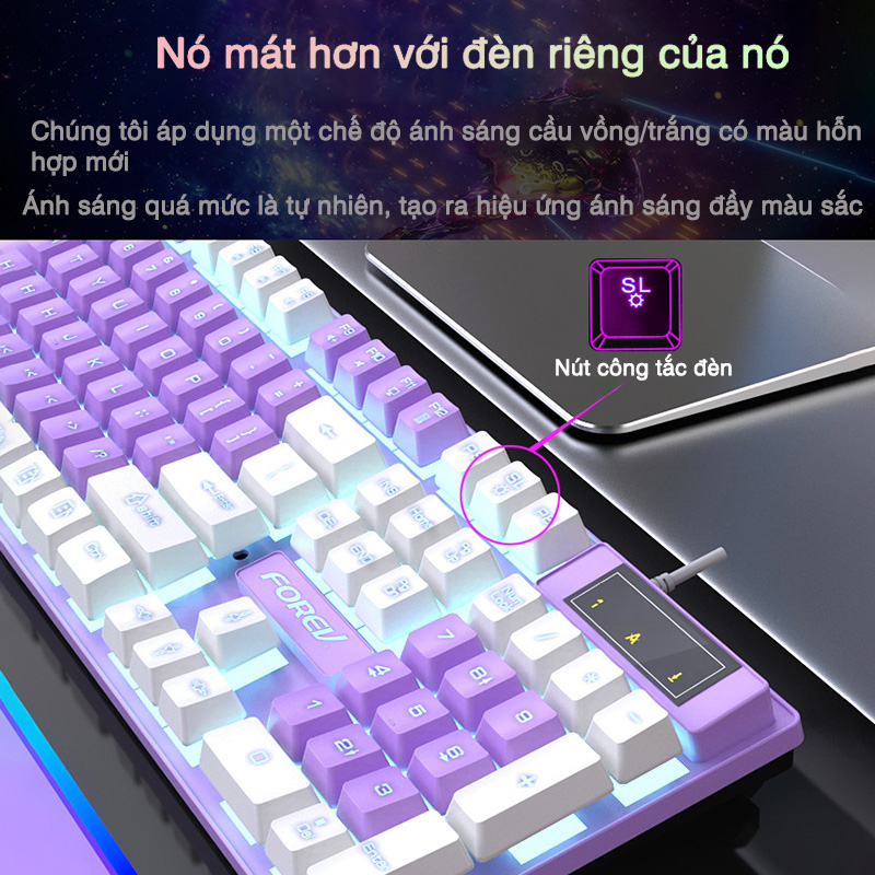 Bàn phím máy tính LED LIGHT RGB Nút cơ học Bàn phím có dây giá rẻ Thích hợp cho văn phòng và trò chơi