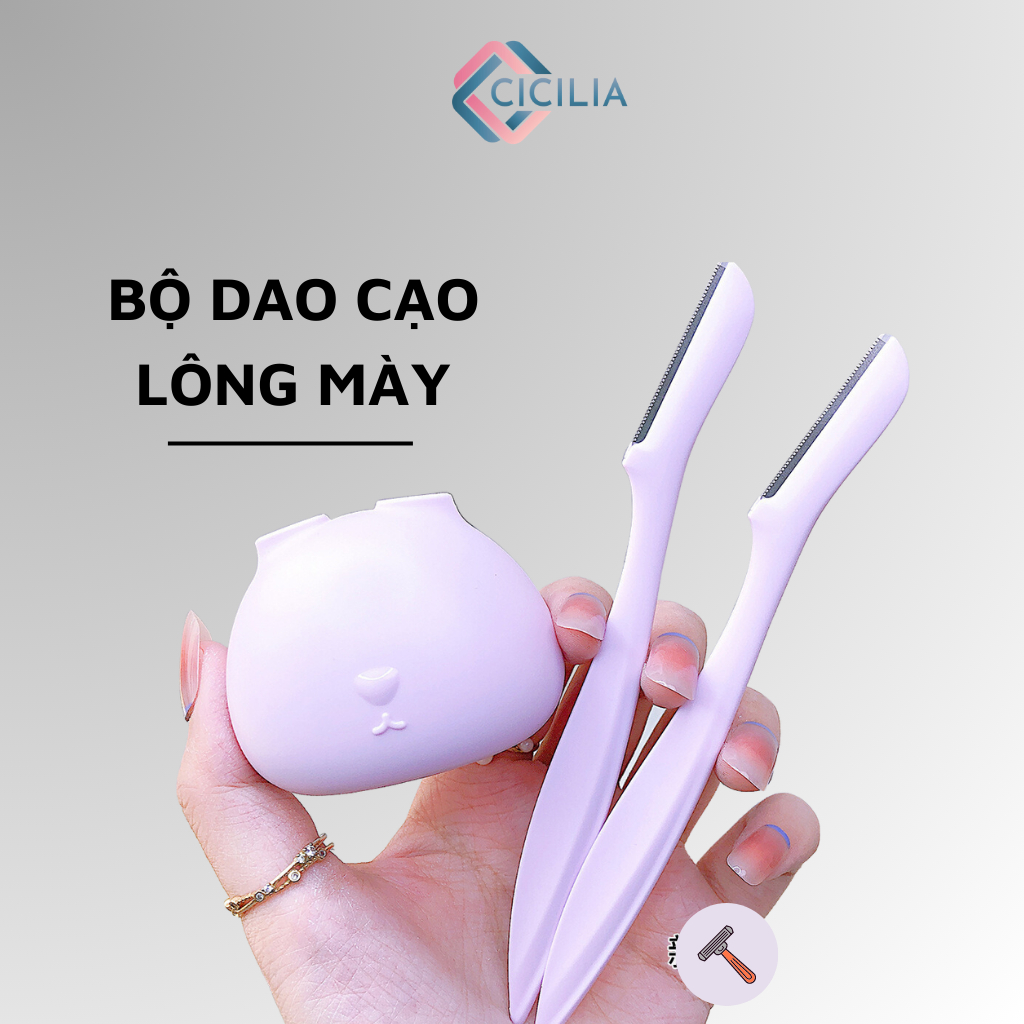 Bộ 2 Dao Tỉa Lông Mày Có Hộp Hình Tai Thỏ An Toàn Dễ Sử Dụng CI-045