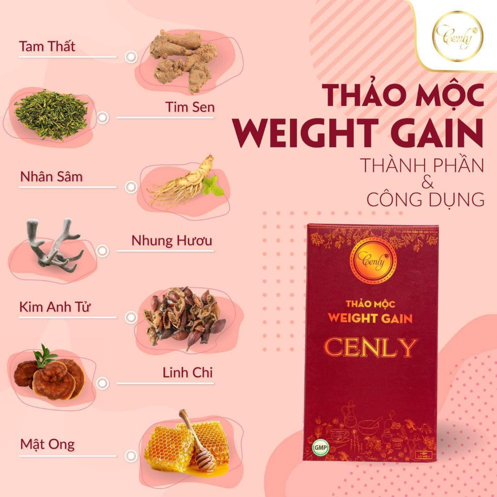 Tăng Cân Cenly Chính Hãng bất chấp cơ địa lờn thuốc, gầy lâu năm 
 30 viên