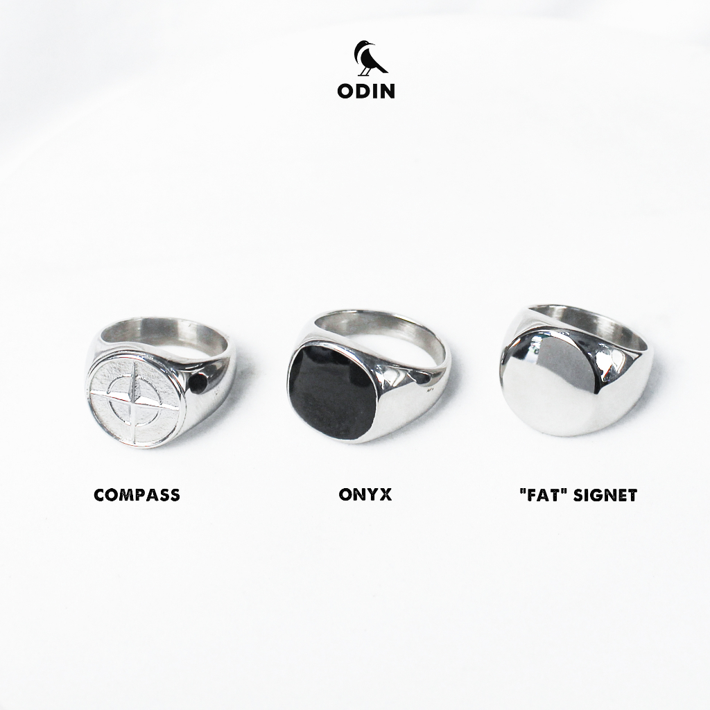 Nhẫn ODIN Signet phong cách tối giản, cổ điển - thép titan 316L không đen không gỉ