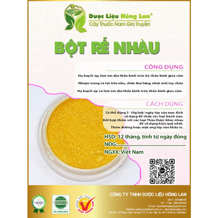 ✅ Bột Rễ Nhàu siêu mịn pha uống (không pha chộn tạp chất, đã sao thơm, không chất bảo quản)