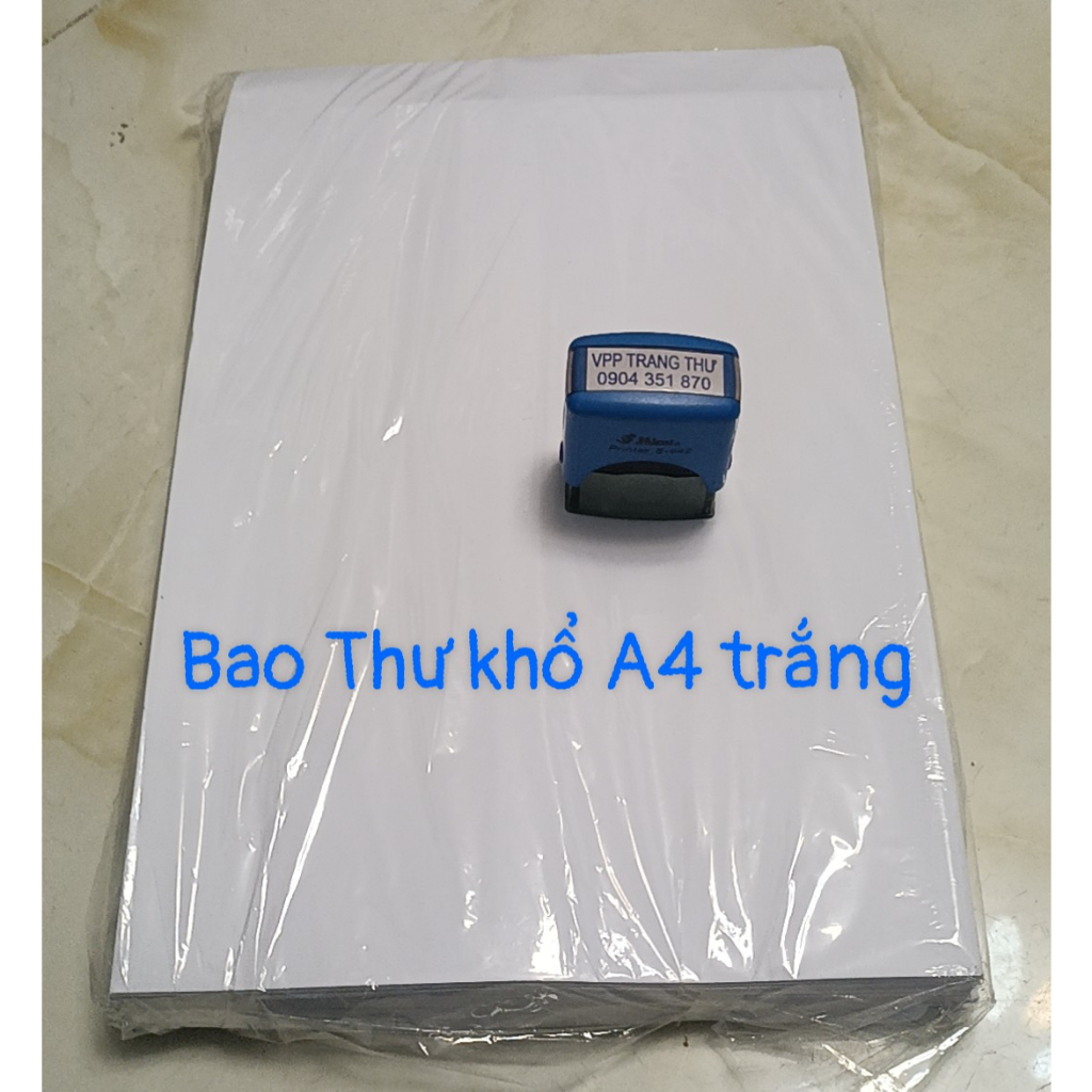 Bao thư trắng khổ A4 xấp 100 cái