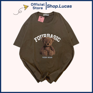 Áo Phông IN HÌNH GẤU NGỒI FOURBASIC Áo Thun Local Brand Unisex Nam Nữ Form Rộng Tay Lỡ Cotton Vải Mát
